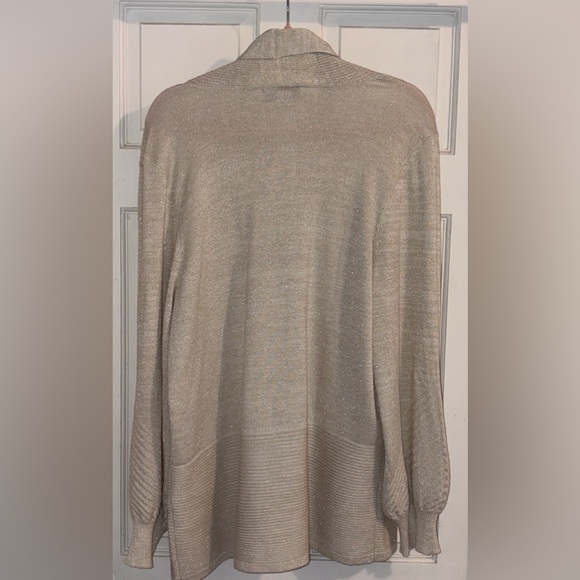 Liz Claiborne Open-Front Beige Cardigan - Picture 3 of 8